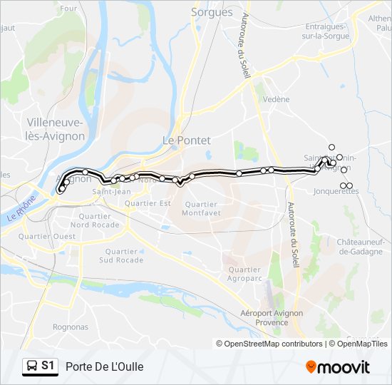 Mapa de S1 de autobús