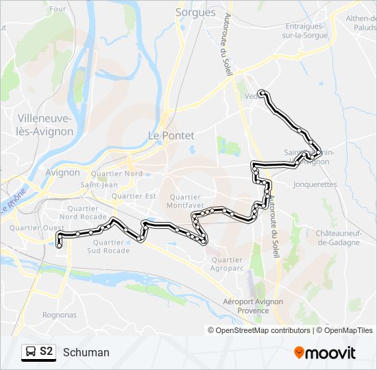 S2 bus Line Map