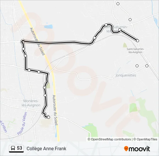 S3 Bus Line Map