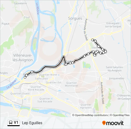 V1 Bus Line Map