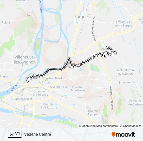 V1 Bus Line Map