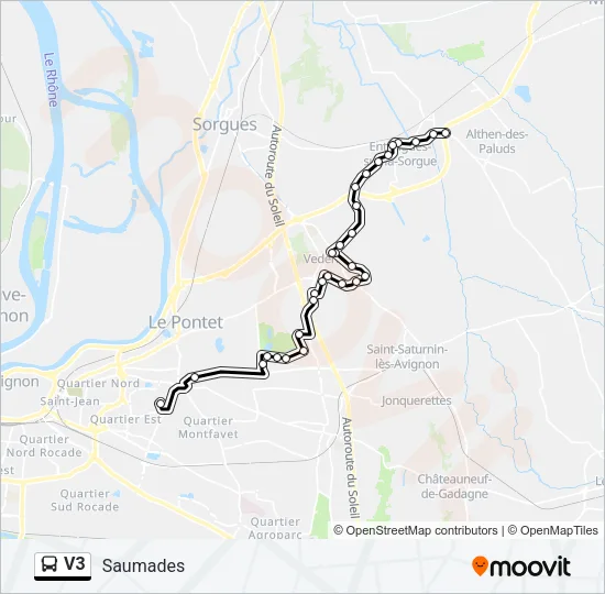 V3 Bus Line Map