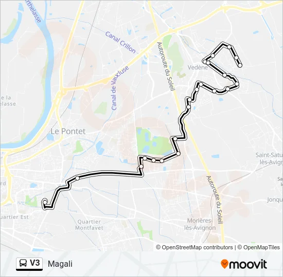 V3 Bus Line Map