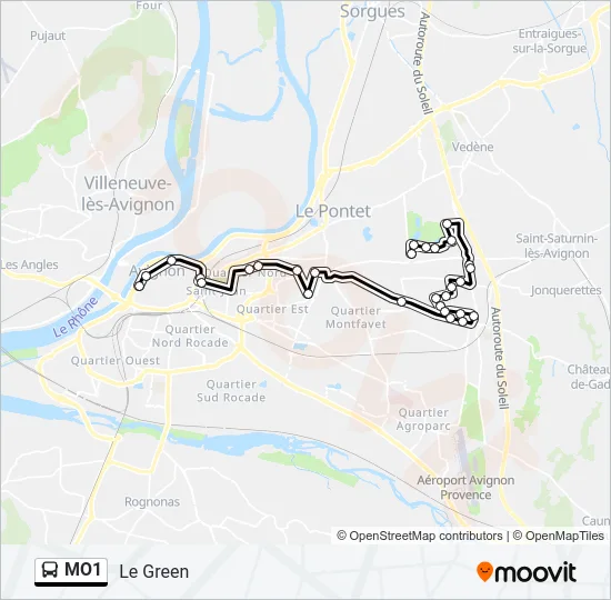 MO1 Bus Line Map
