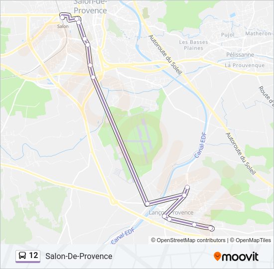 Plan de la ligne 12 de bus