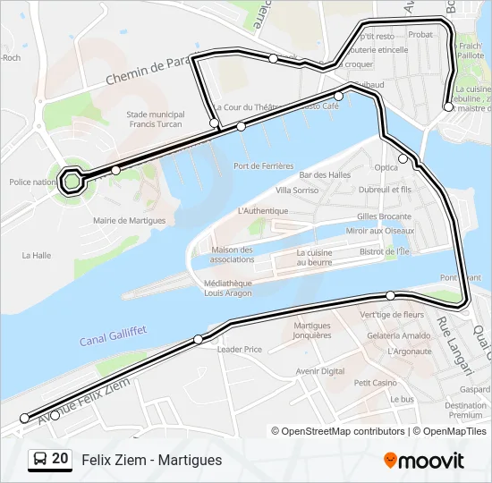 20 Bus Line Map