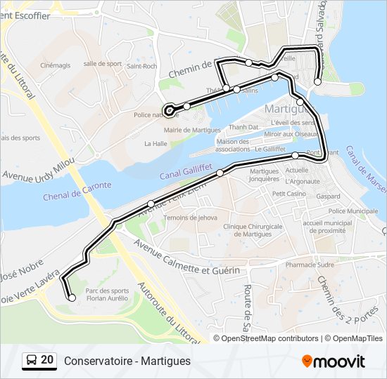 Mapa de 20 de autobús