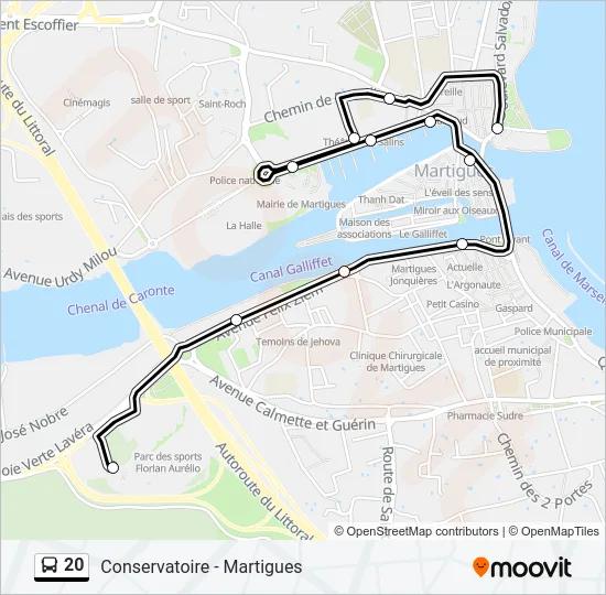 20 Bus Line Map