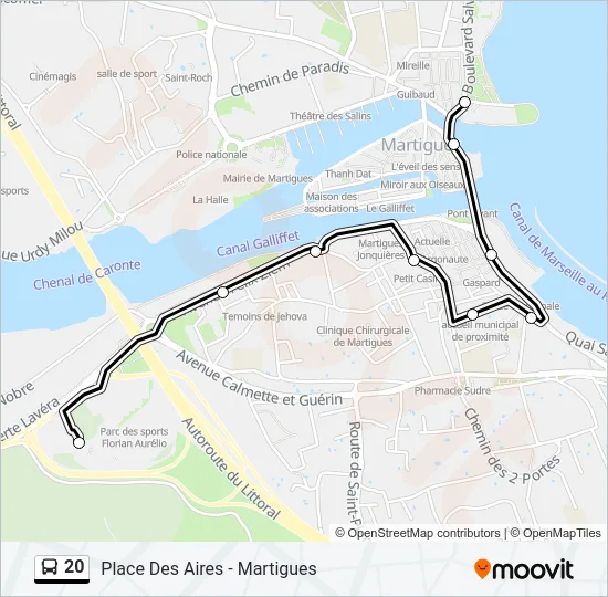 20 Bus Line Map
