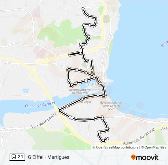 21 Bus Line Map