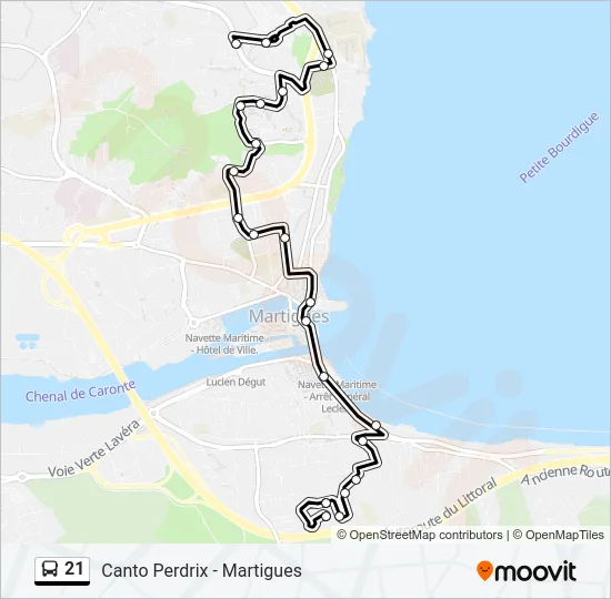 21 Bus Line Map