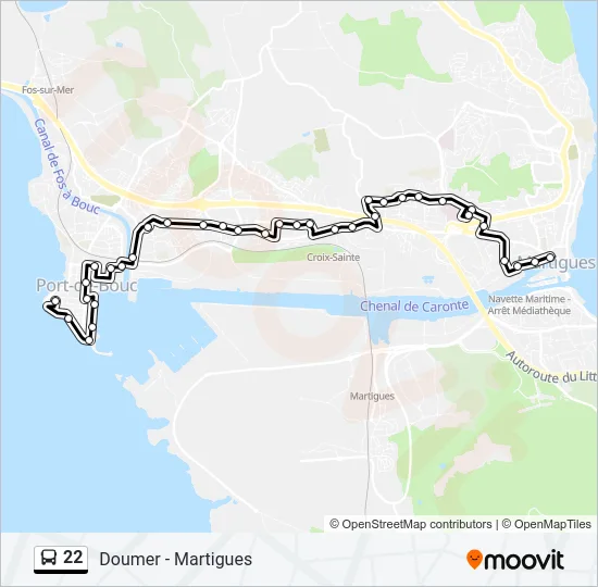 22 Bus Line Map