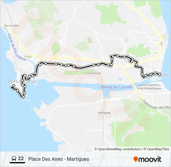 22 Bus Line Map