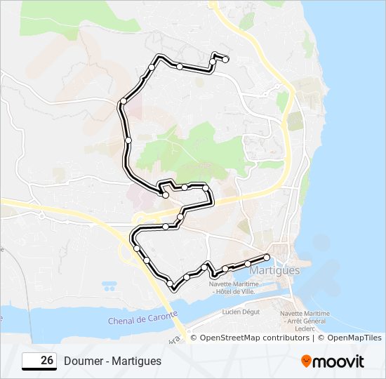 Plan de la ligne 26 de bus