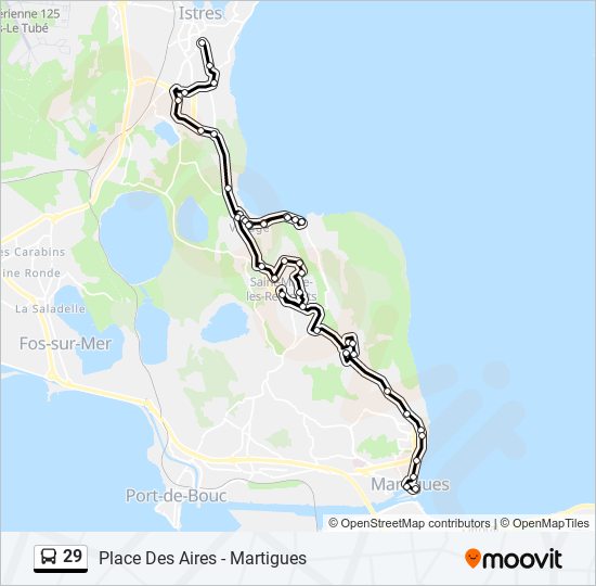 29 bus Line Map