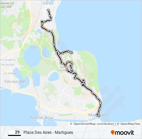 Plan de la ligne 29 de bus