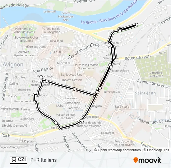 CZI Bus Line Map