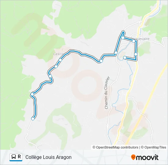 R Bus Line Map