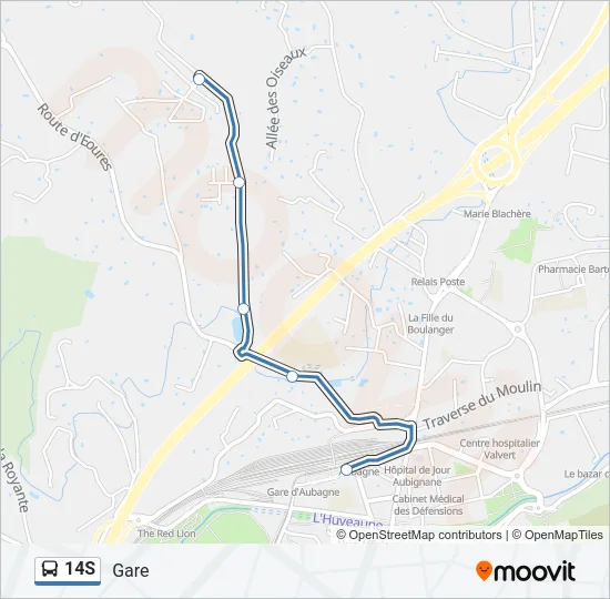 14S Bus Line Map
