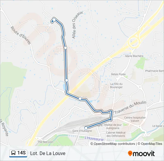 14S Bus Line Map