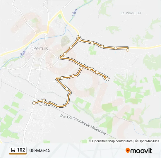 102 Bus Line Map