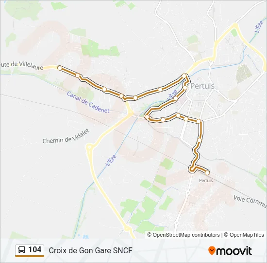 104 Bus Line Map