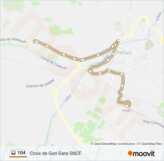 104 Bus Line Map