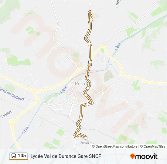 105 Bus Line Map