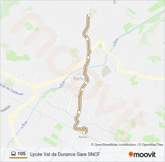 105 Bus Line Map