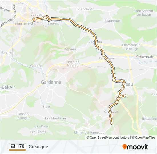 170 Bus Line Map