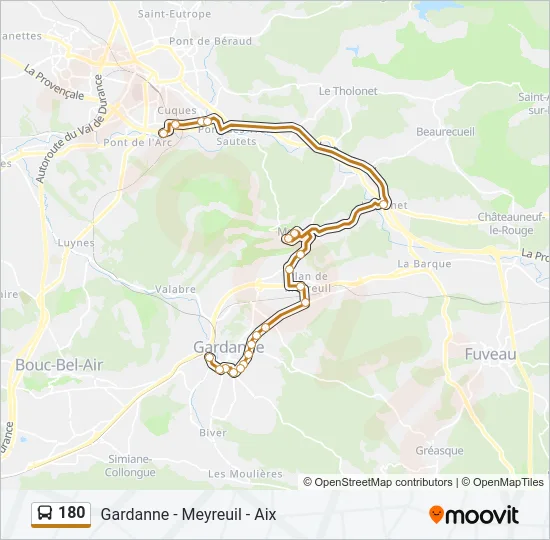 180 Bus Line Map