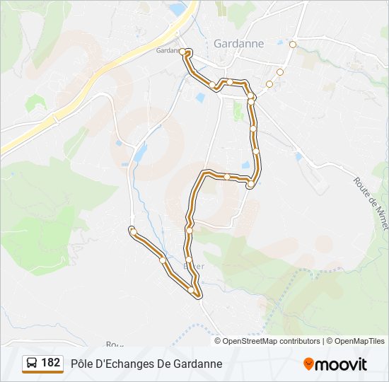 182 bus Line Map