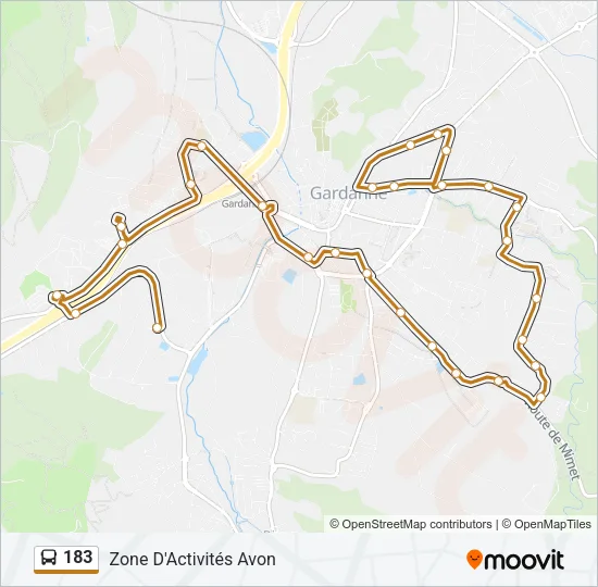 183 Bus Line Map