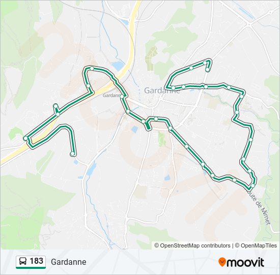 183 bus Line Map