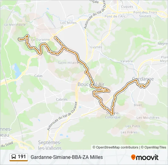 191 Bus Line Map