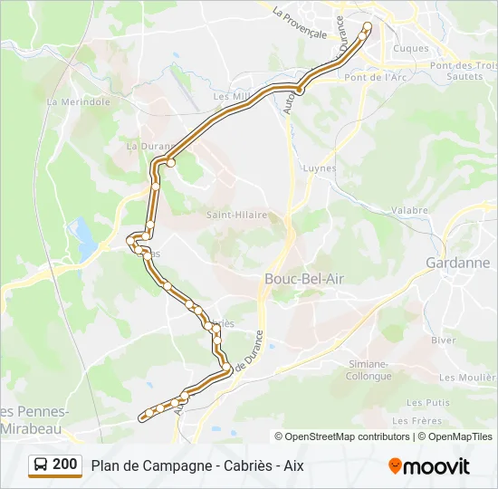 200 Bus Line Map