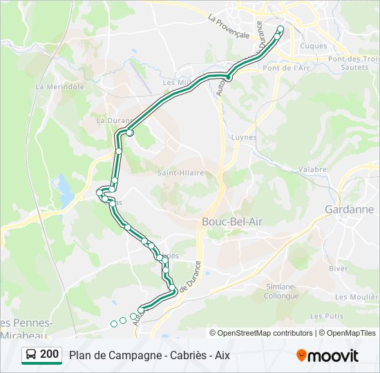 200 Itinéraire Horaires, Arrêts & Plan  AixEnProvence (mis à jour)