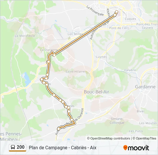 200 Bus Line Map