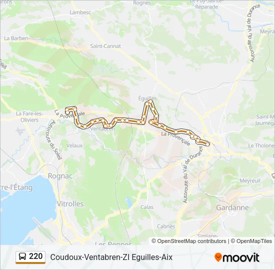 220 Bus Line Map