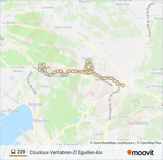220 Bus Line Map