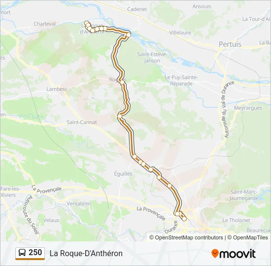 250 Bus Line Map