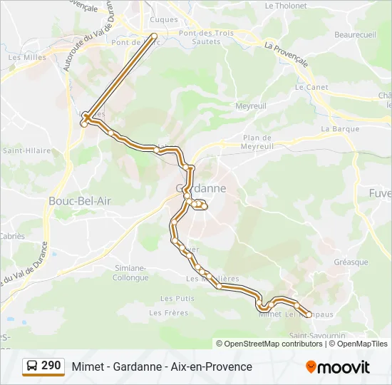 290 Bus Line Map