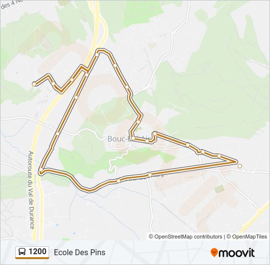 Plan de la ligne 1200 de bus