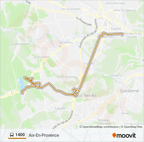 1400 Bus Line Map