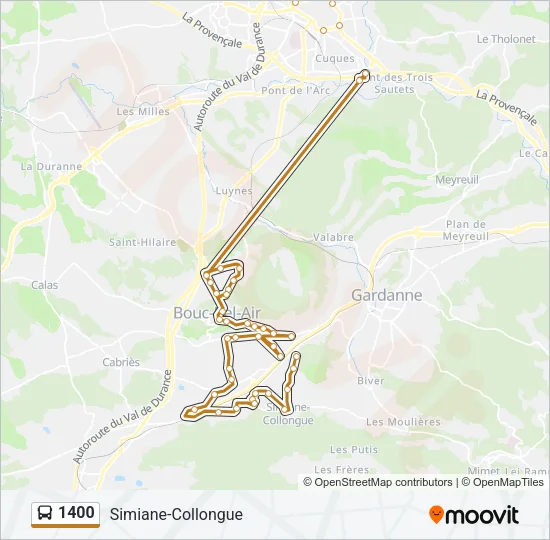 1400 Bus Line Map