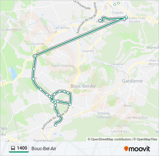 1400 bus Line Map