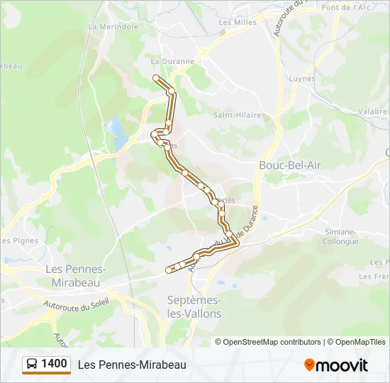 1400 Bus Line Map