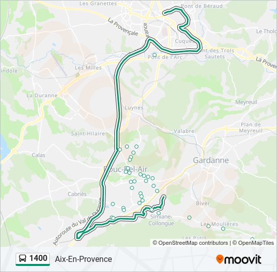 1400 bus Line Map