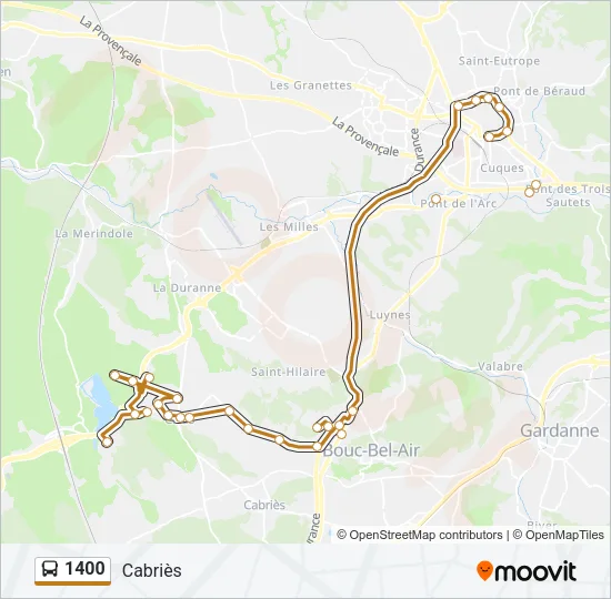 1400 Bus Line Map