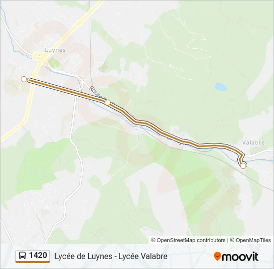 1420 Bus Line Map